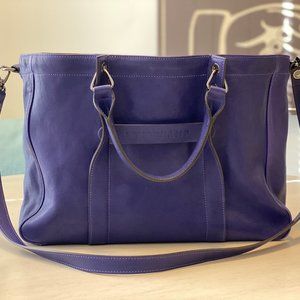 Longchamp Leather Handbag Tote in Amethyst